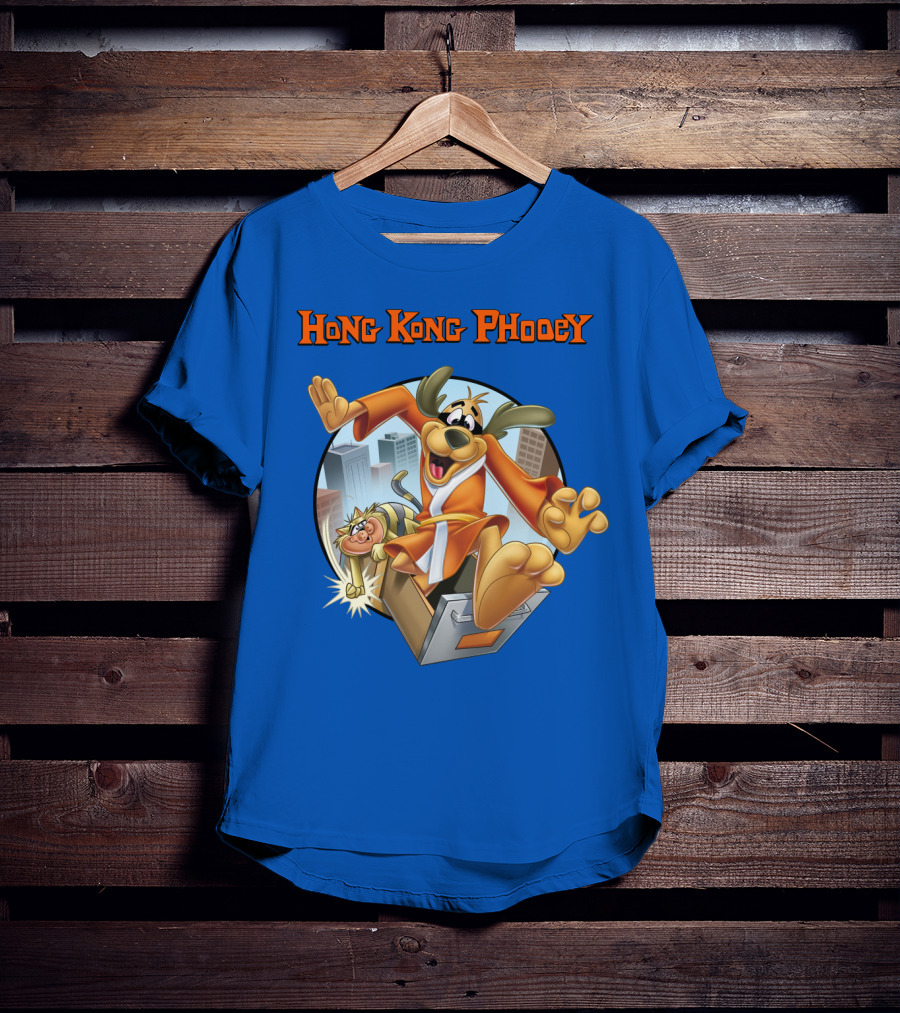 Hong Kong Phooey Animated Character In City Scene T-Shirt