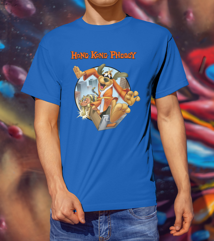 Hong Kong Phooey Animated Character In City Scene T-Shirt