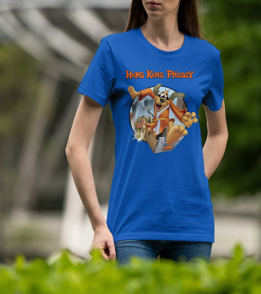 Hong Kong Phooey Animated Character In City Scene T-Shirt