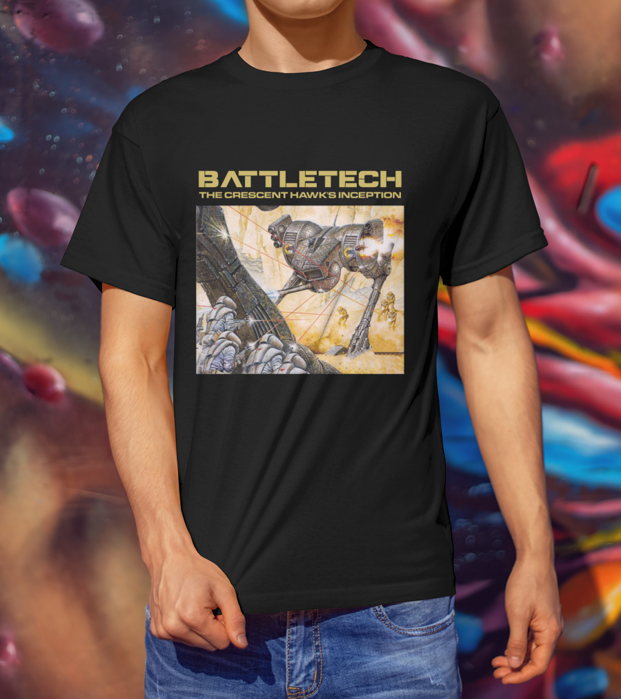 BATTLETECH The Crescent Hawk's Inception Mech Battle Scene T-Shirt