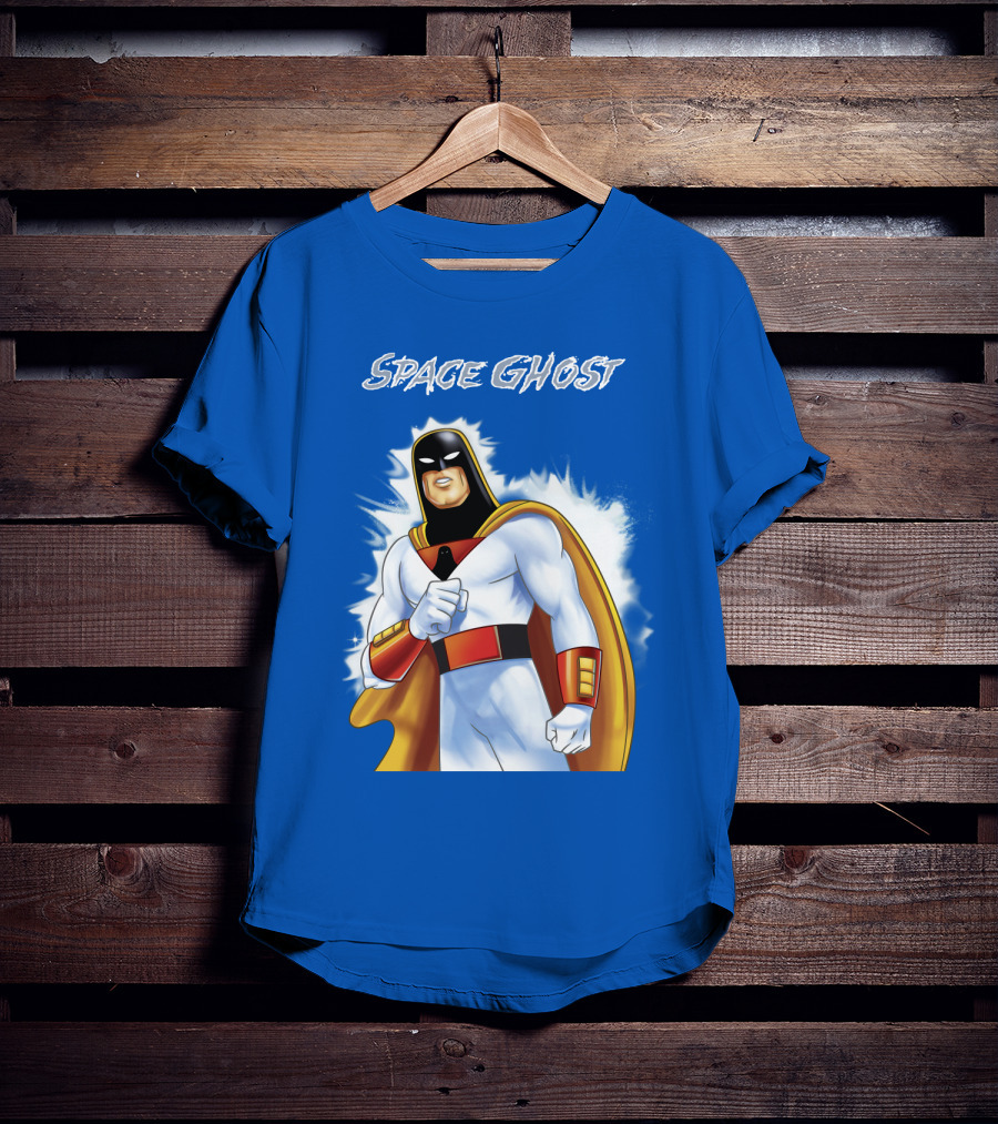 Space Ghost Classic Character With Dynamic Pose And Iconic Heroic T-Shirt