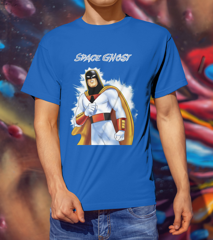 Space Ghost Classic Character With Dynamic Pose And Iconic Heroic T-Shirt
