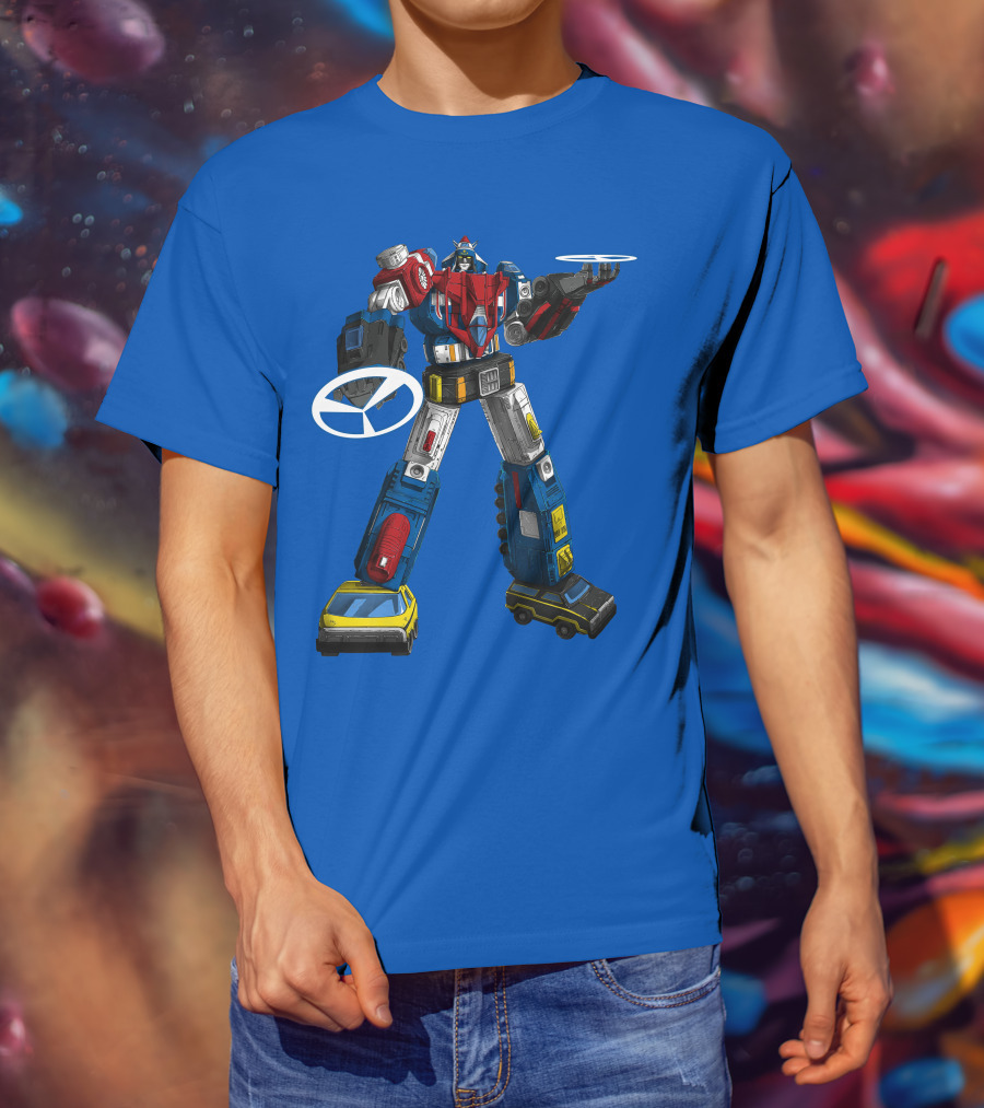 Voltron Vehicle Force Robot Giant Mecha With Cars And Helicopter Wheels T-Shirt