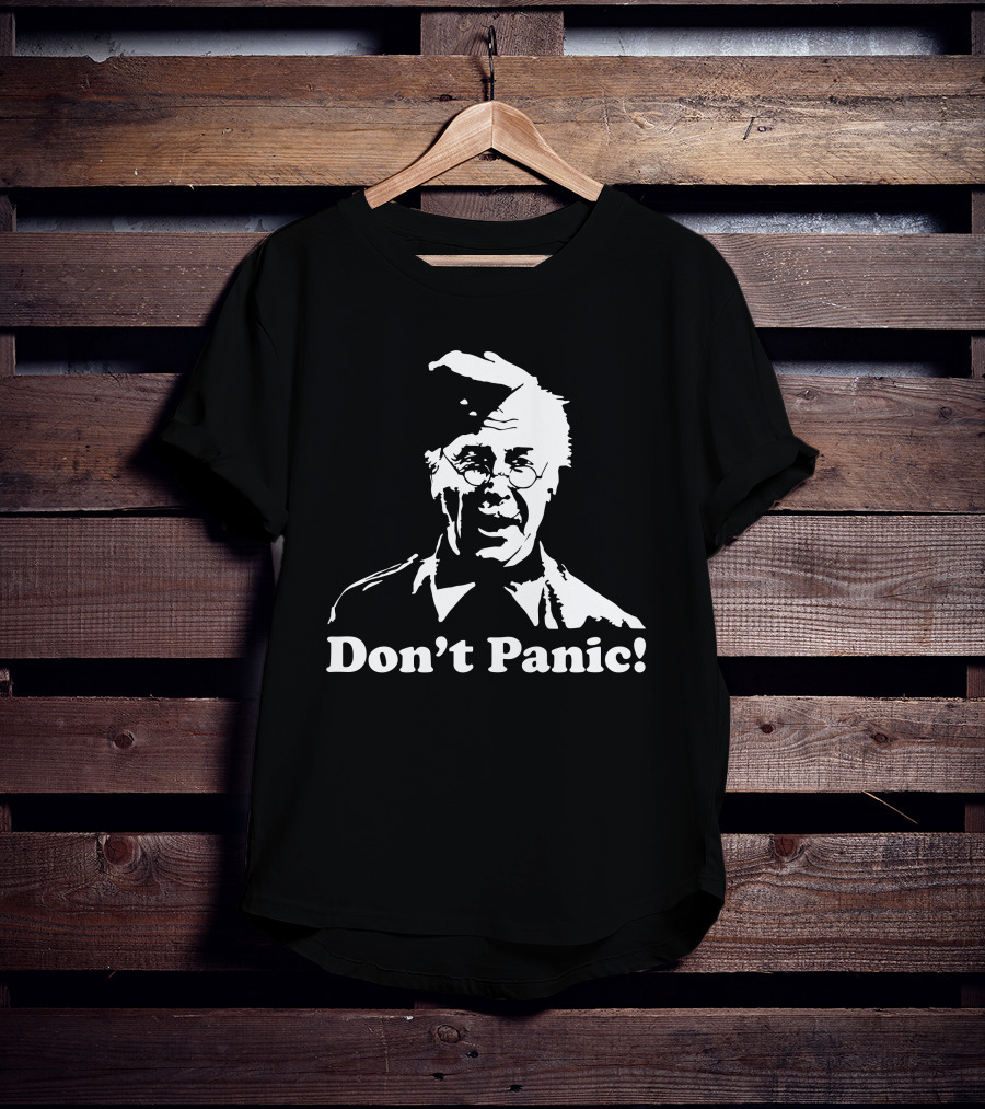 Dad's Army Don't Panic Classic White Text Vintage Character T-Shirt
