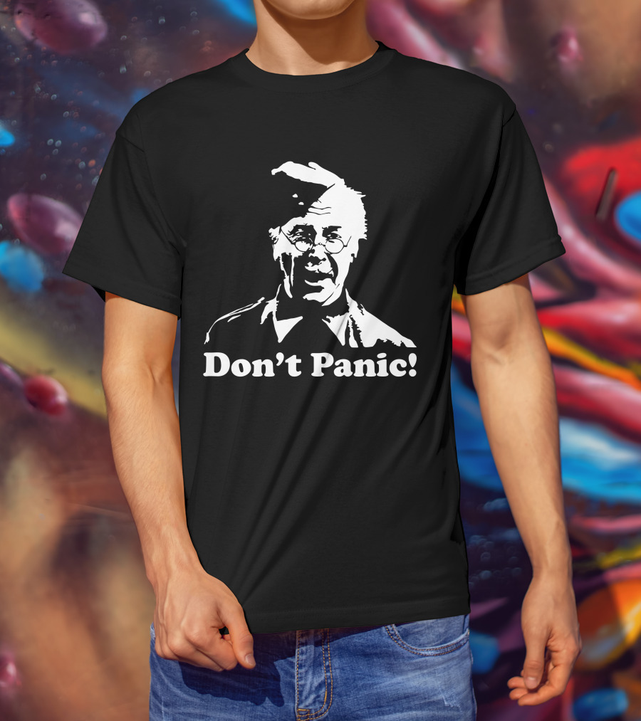 Dad's Army Don't Panic Classic White Text Vintage Character T-Shirt