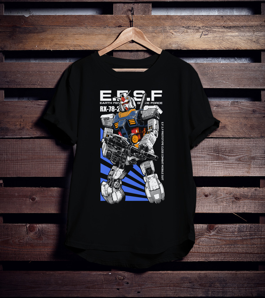 E.F.S.F Earth Federation Space Force RX-78-2 Prototype Close Combat Mobile Suit T-Shirt