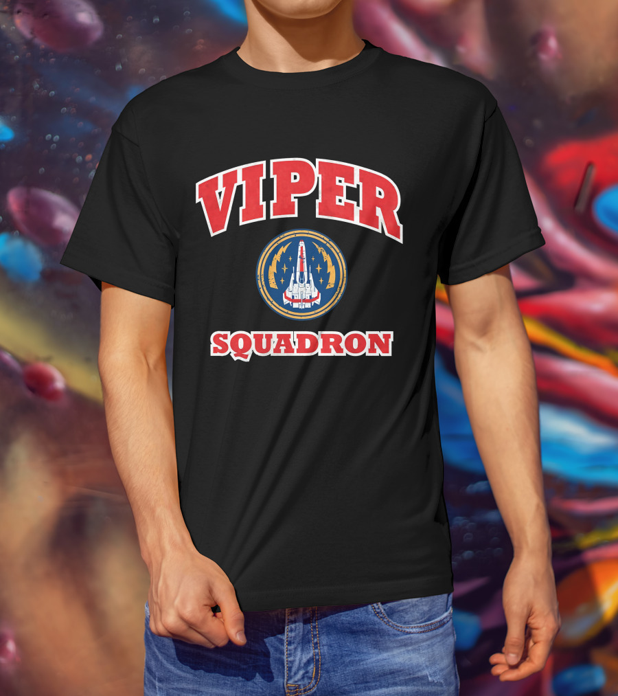 Battlestar Galactica Viper Squadron Vintage Emblem T-Shirt