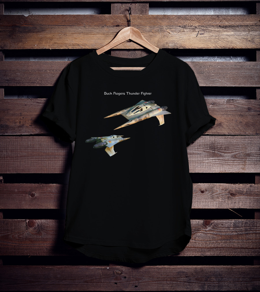 Buck Rogers Thunder Fighter Spaceship Retro Sci-Fi Adventure T-Shirt