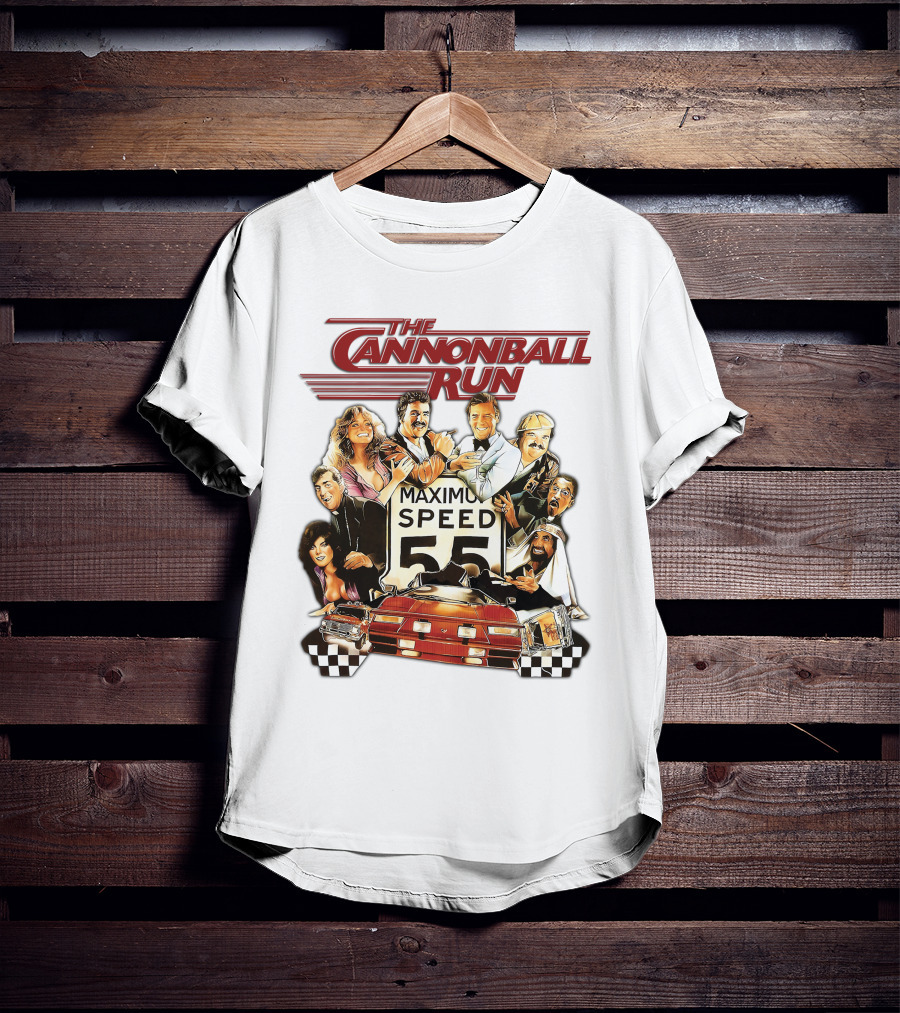 The Cannonball Run Maximum Speed 55 Red Car Racing Adventure T-Shirt