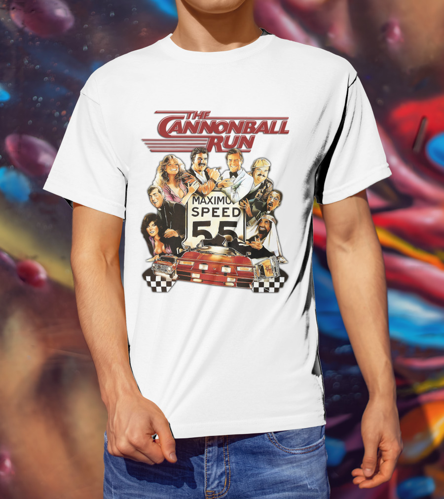 The Cannonball Run Maximum Speed 55 Red Car Racing Adventure T-Shirt