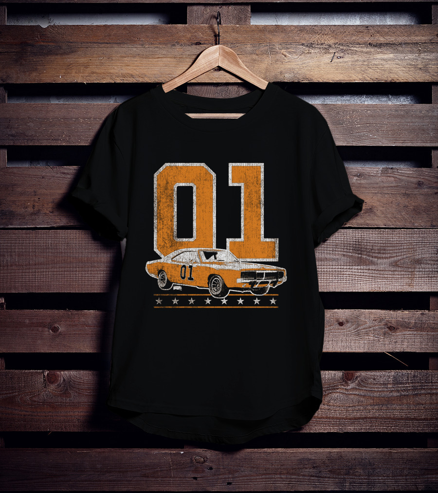 Dukes Of Hazzard 01 Orange Car Stars T-Shirt