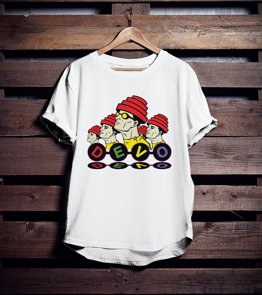 Devo Band Red Hats Yellow Shirts Sunglasses Iconic T-Shirt