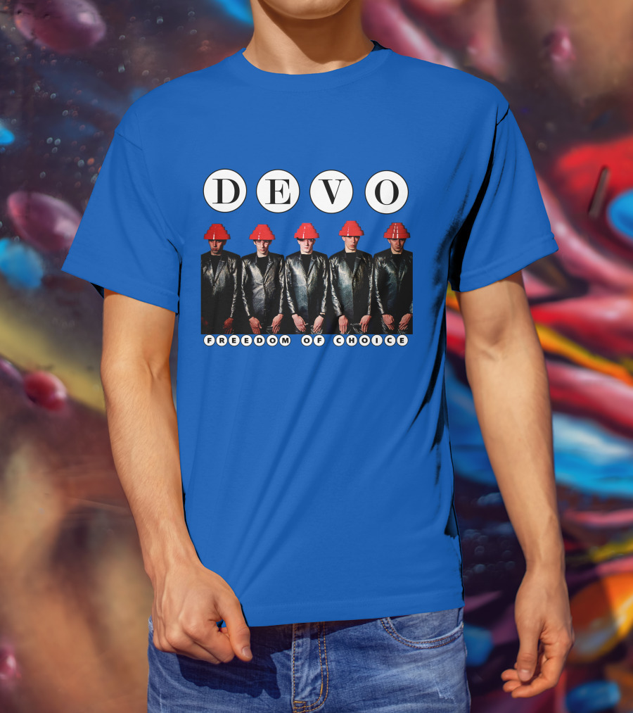 DEVO Freedom Of Choice Band Members With Energy Domes T-Shirt
