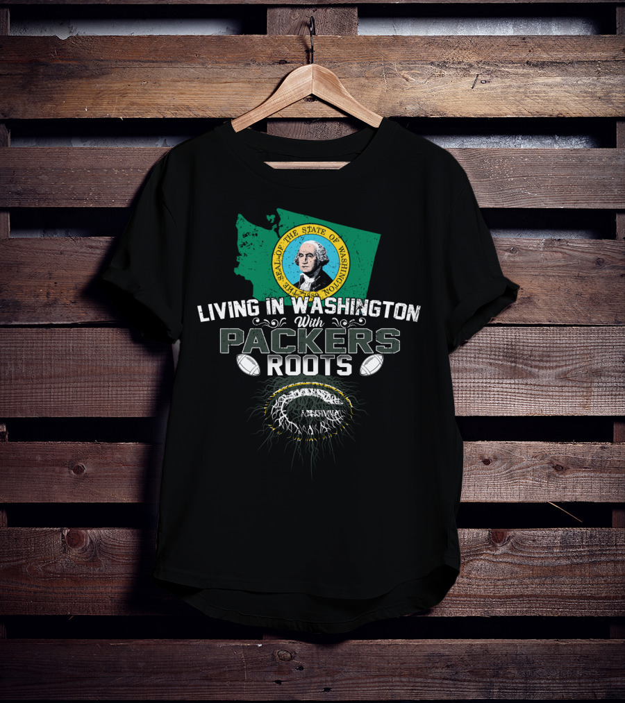 Living In Washington State With Packers Football Heritage T-Shirt
