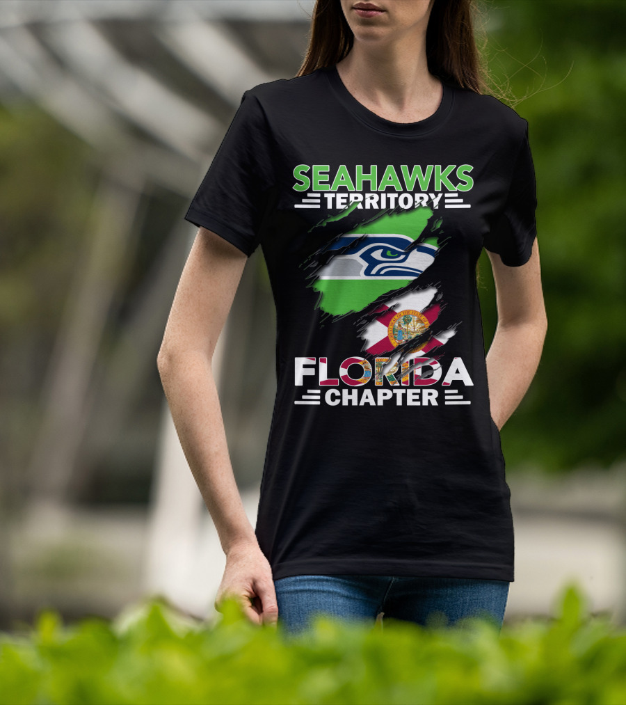 Seahawks Territory Florida Chapter Flag Ripped T-Shirt