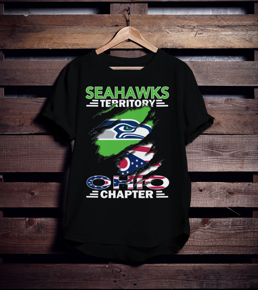 Seahawks Territory Ohio Chapter Flag Scratch T-Shirt
