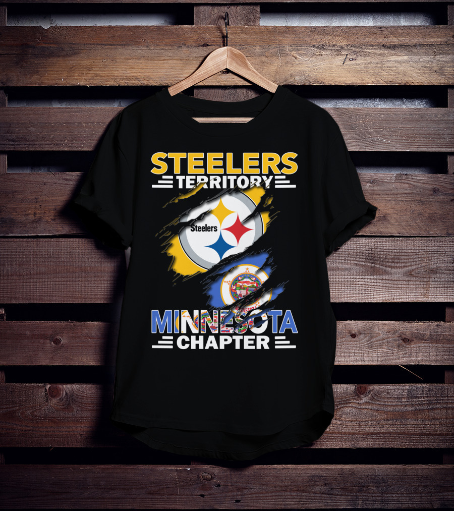 Steelers Territory Minnesota Chapter Steelers Logo Minnesota Flag T-Shirt