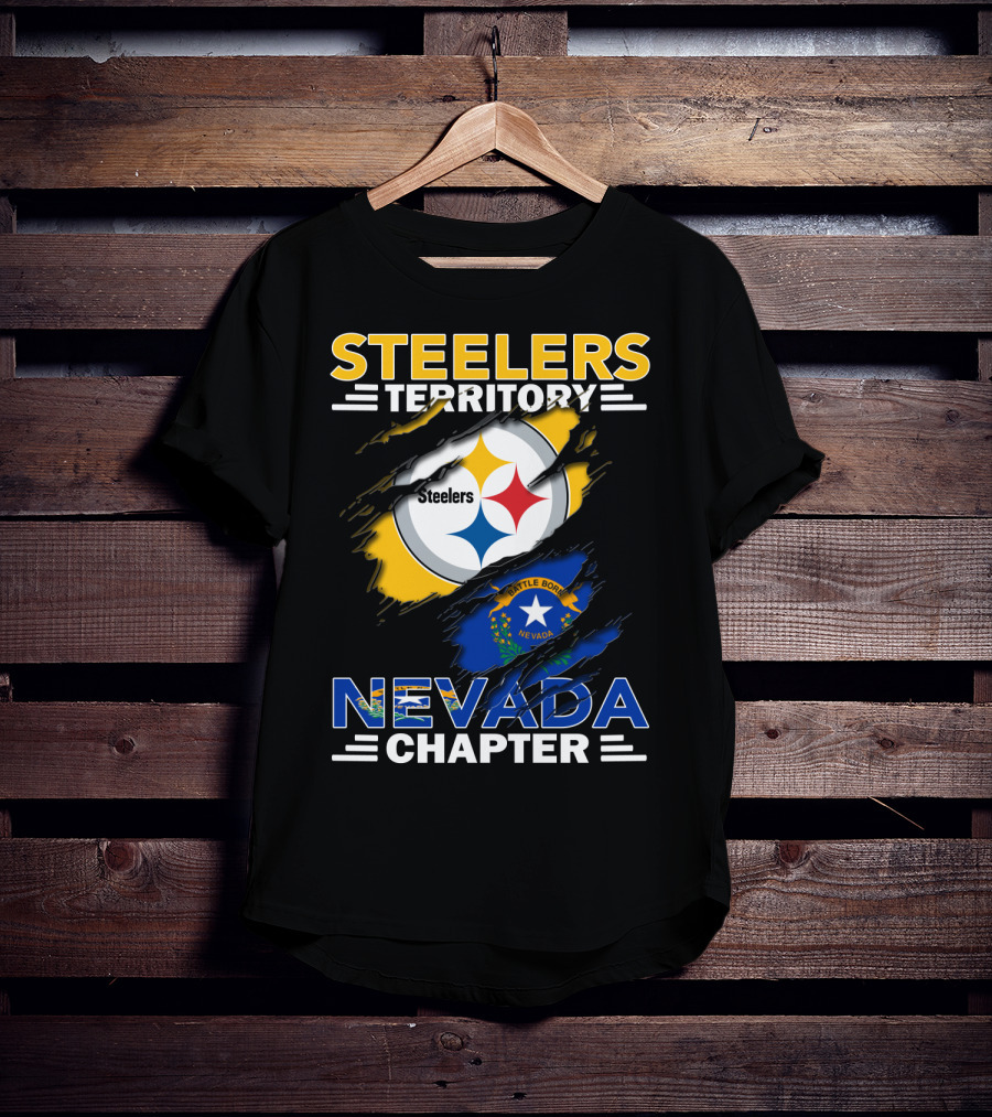 STEELERS TERRITORY Nevada Chapter Battle Born Flag T-Shirt