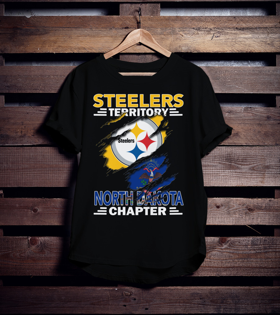 Steelers Territory North Dakota Chapter Flag And Logo Theme T-Shirt