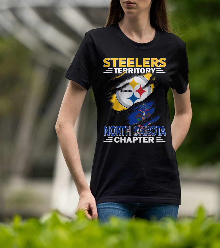 Steelers Territory North Dakota Chapter Flag And Logo Theme T-Shirt