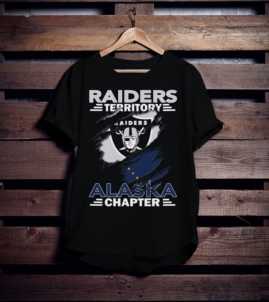 Raiders Territory Alaska Chapter Raiders Logo With Alaska Flag T-Shirt