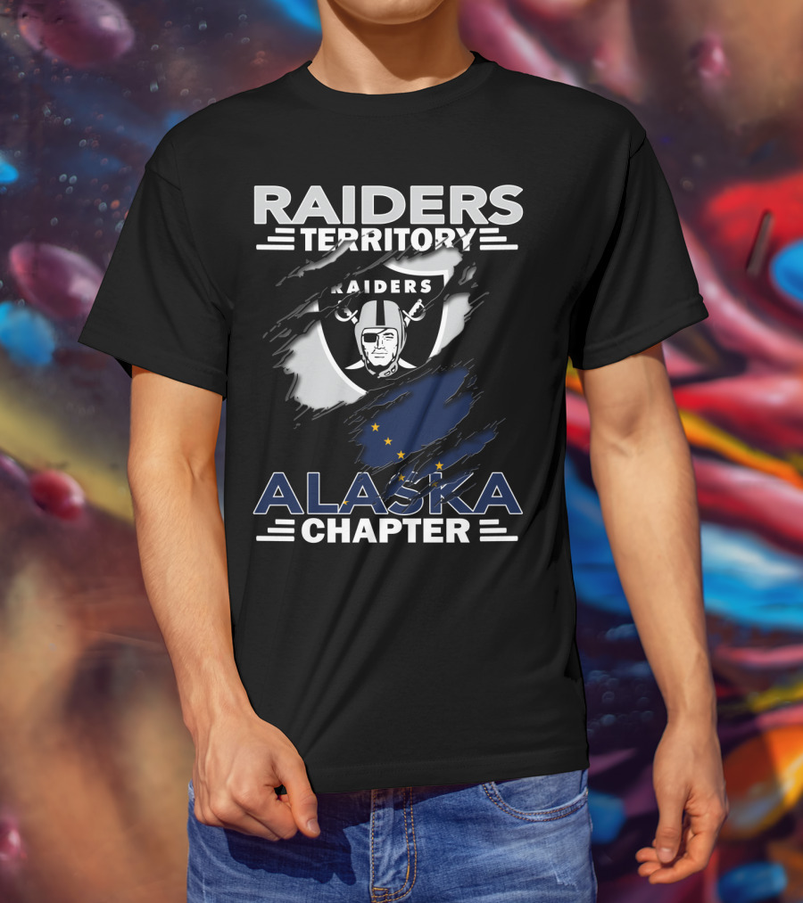 Raiders Territory Alaska Chapter Raiders Logo With Alaska Flag T-Shirt