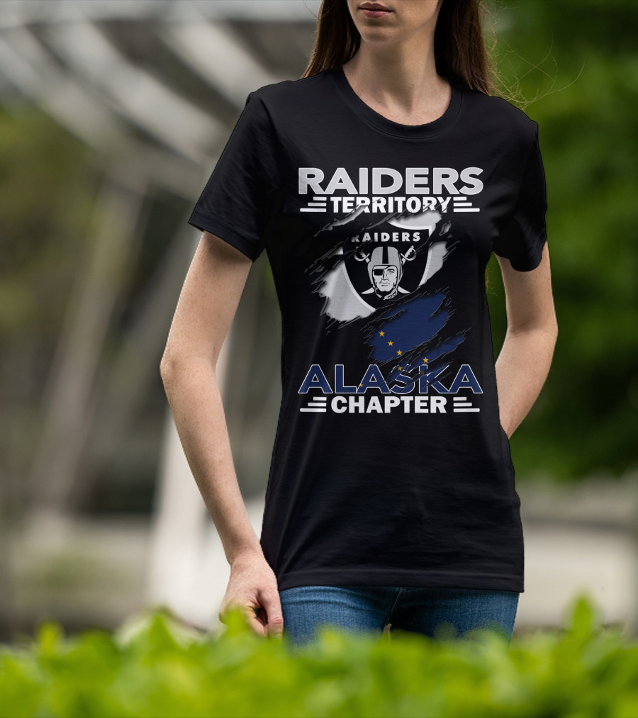Raiders Territory Alaska Chapter Raiders Logo With Alaska Flag T-Shirt