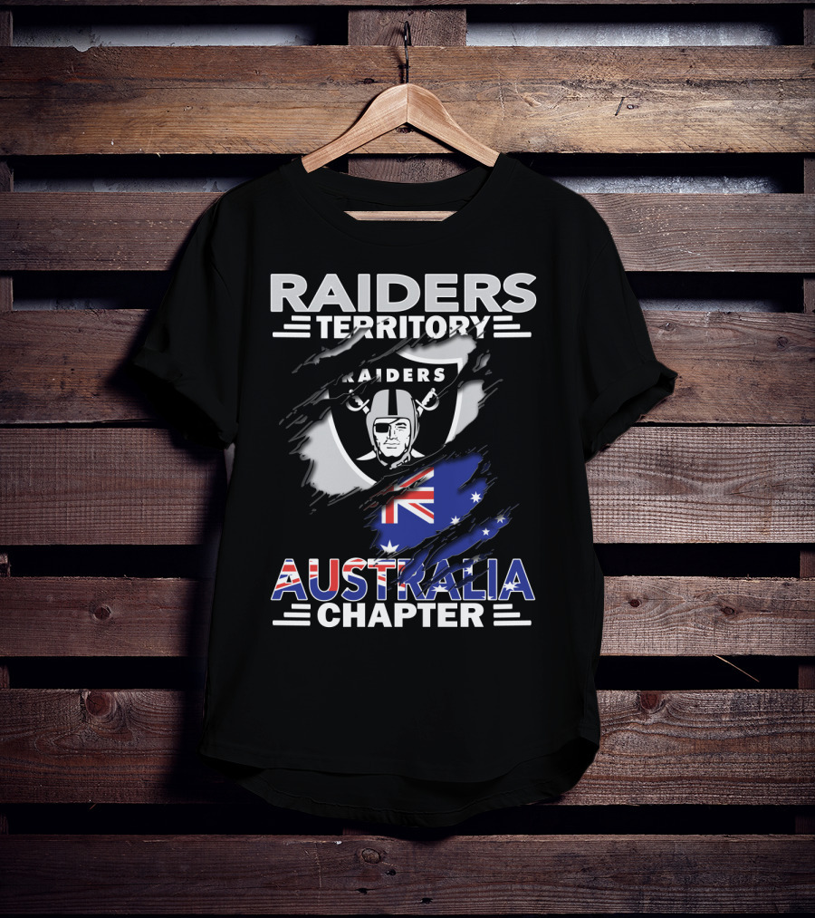 Raiders Territory Australia Chapter Raiders Logo And Australian Flag T-Shirt