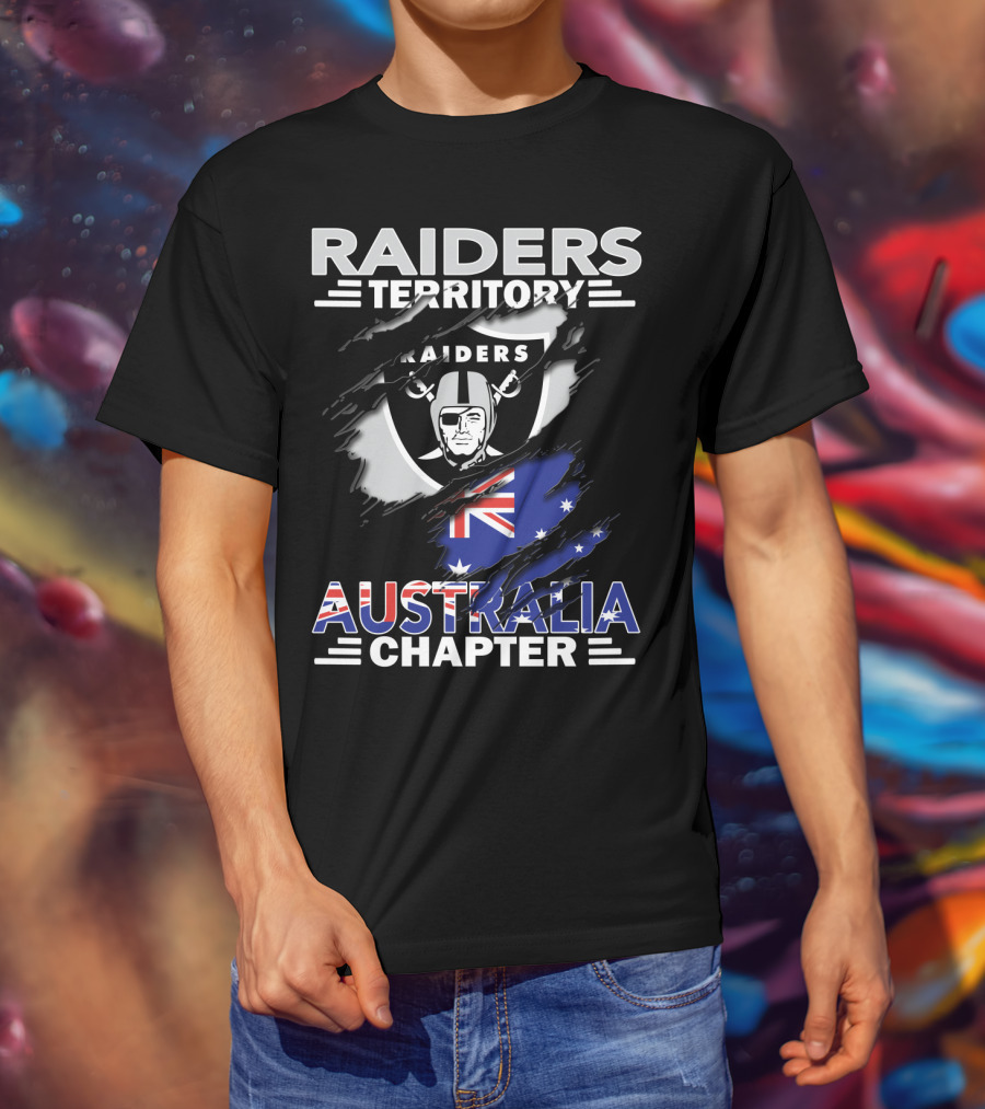 Raiders Territory Australia Chapter Raiders Logo And Australian Flag T-Shirt
