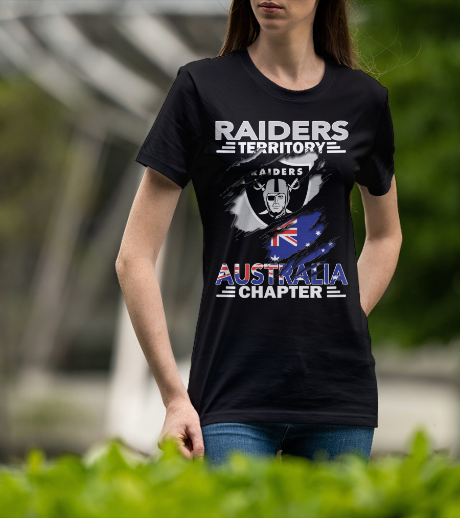 Raiders Territory Australia Chapter Raiders Logo And Australian Flag T-Shirt