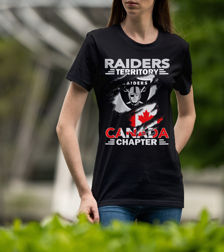 Raiders Territory Canada Chapter Flag And Logo Fusion T-Shirt