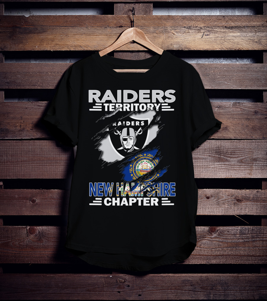 Raiders Territory New Hampshire Chapter Nfl Shield And State T-Shirt