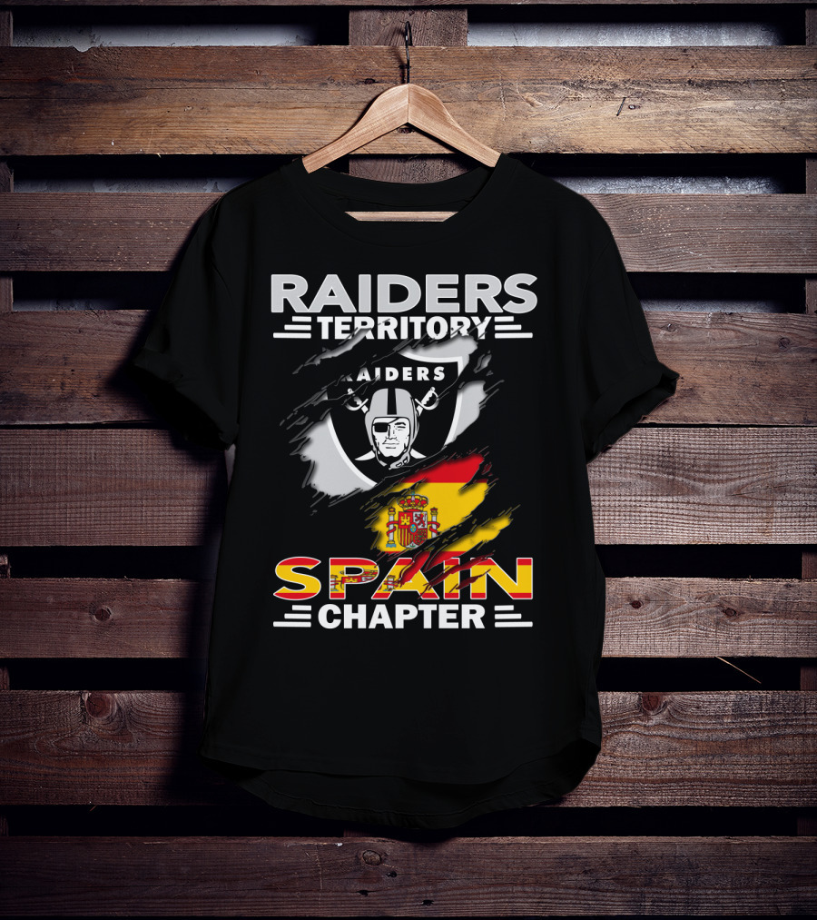 Raiders Territory Spain Chapter Nfl Flag T-Shirt
