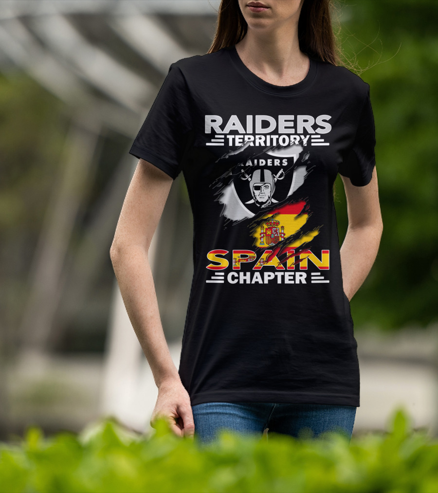 Raiders Territory Spain Chapter Nfl Flag T-Shirt