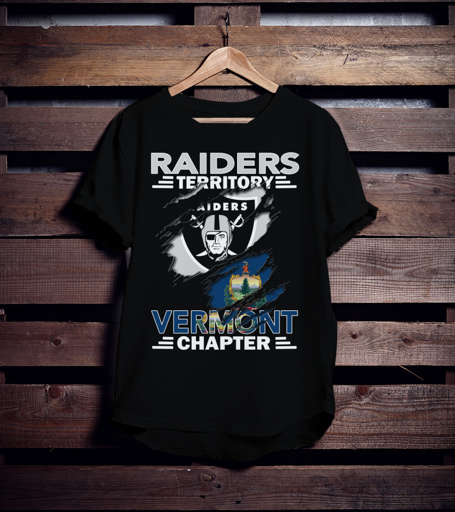 Raiders Territory Vermont Chapter With Vermont State Flag And Raiders T-Shirt