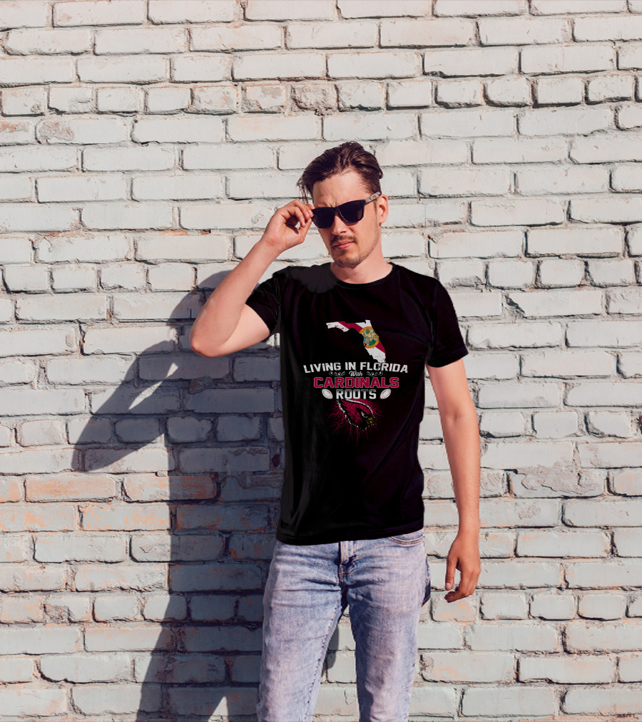 Living In Florida With Cardinals Roots Florida Map And Cardinal T-Shirt