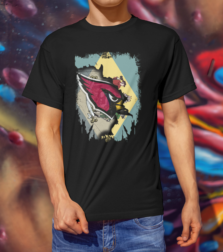 Delaware Flag With Cardinals Team Iconic T-Shirt