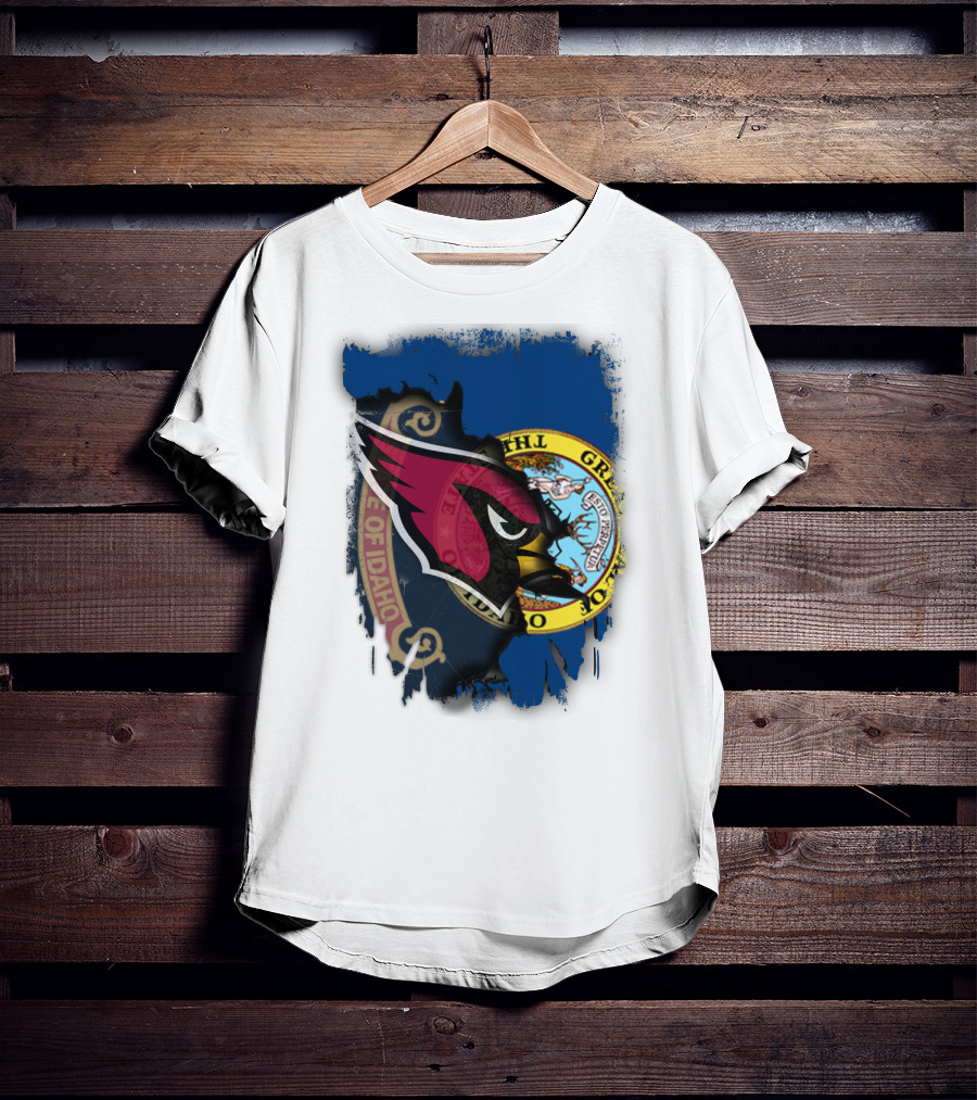 Idaho State Pride With Cardinals Football Emblem Fusion T-Shirt