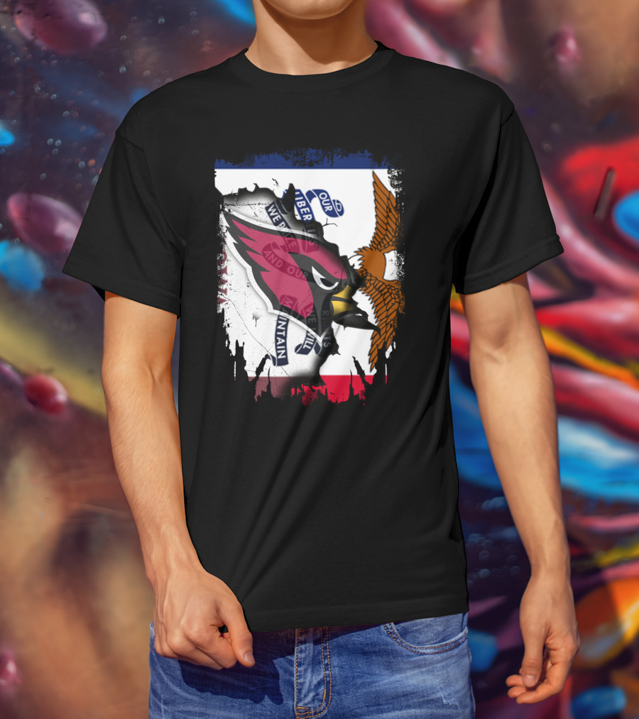 Together Iowa Flag And Cardinals With Eagle T-Shirt
