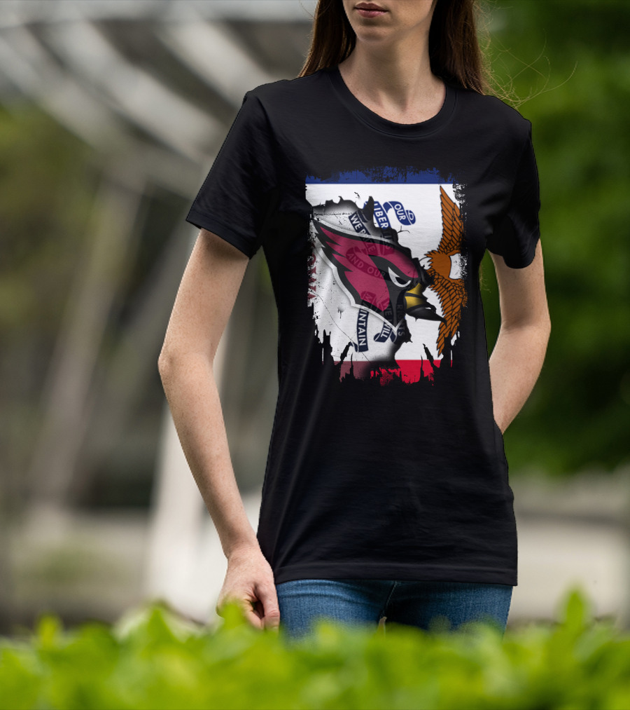 Together Iowa Flag And Cardinals With Eagle T-Shirt