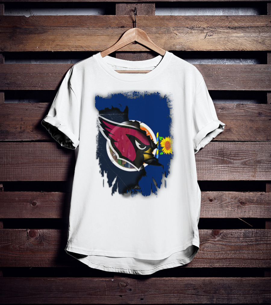 Kansas Flag With Cardinals Logo Integration T-Shirt
