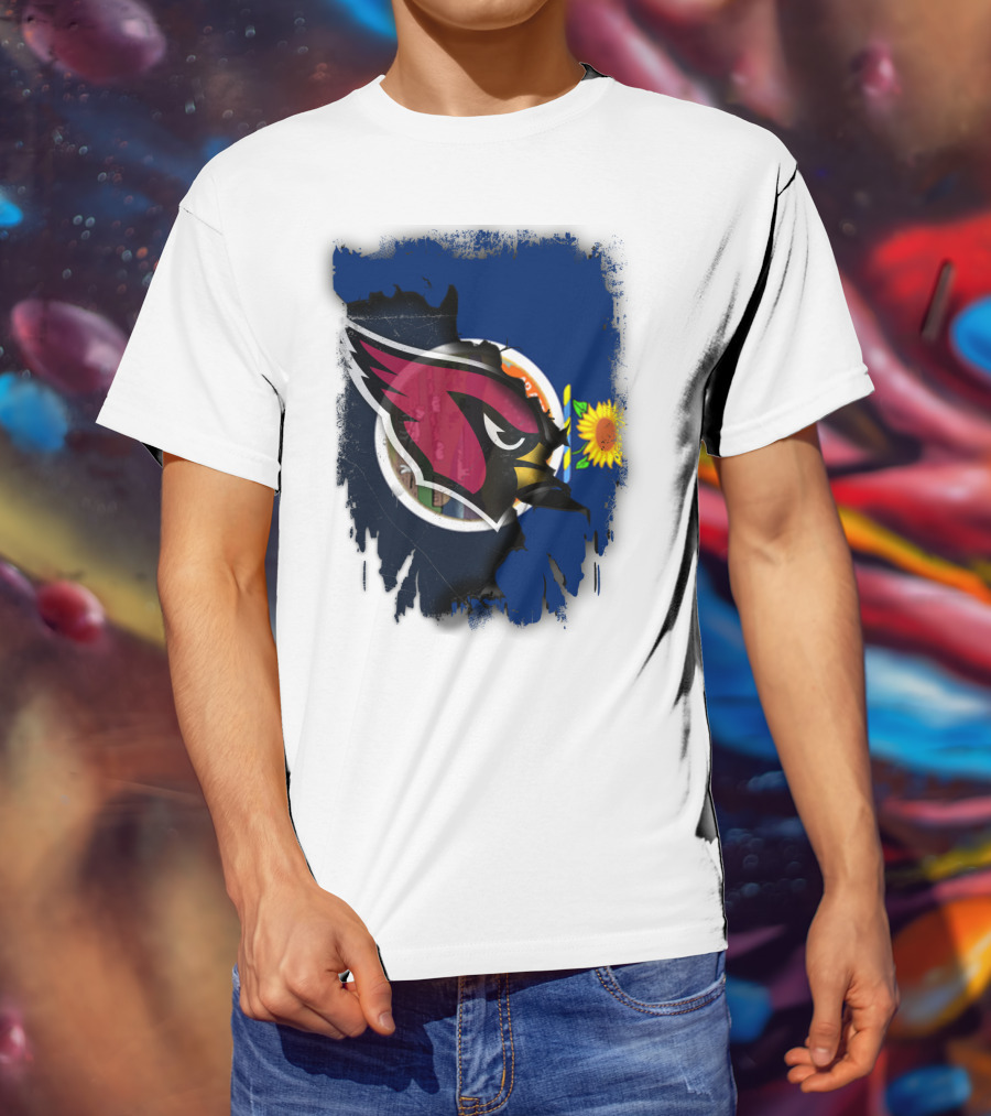 Kansas Flag With Cardinals Logo Integration T-Shirt