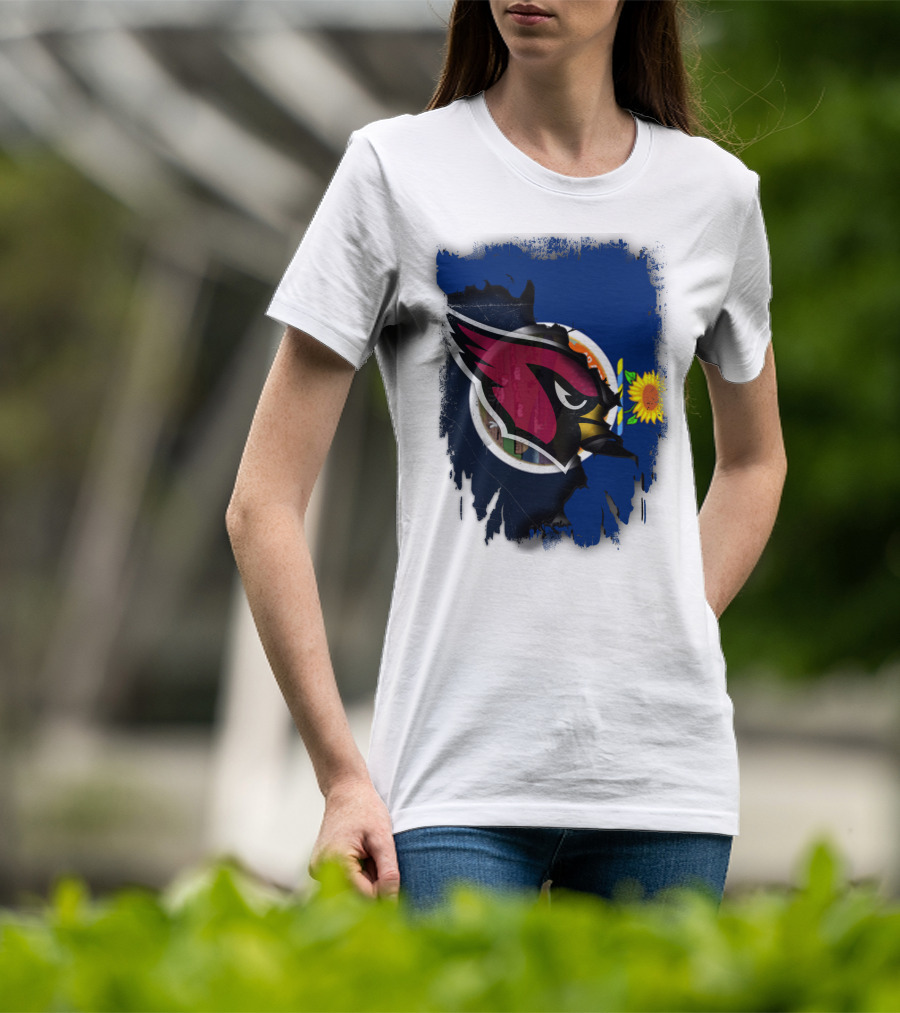 Kansas Flag With Cardinals Logo Integration T-Shirt