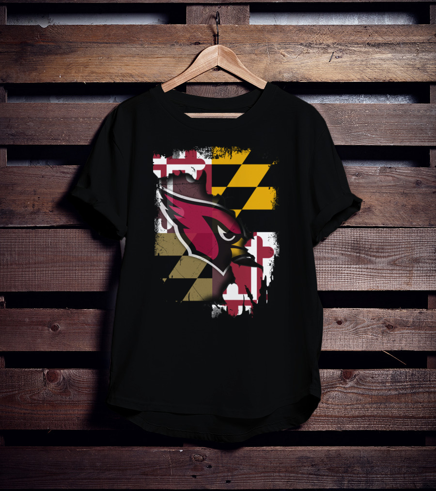 Together Maryland Cardinals With Maryland Flag Background T-Shirt