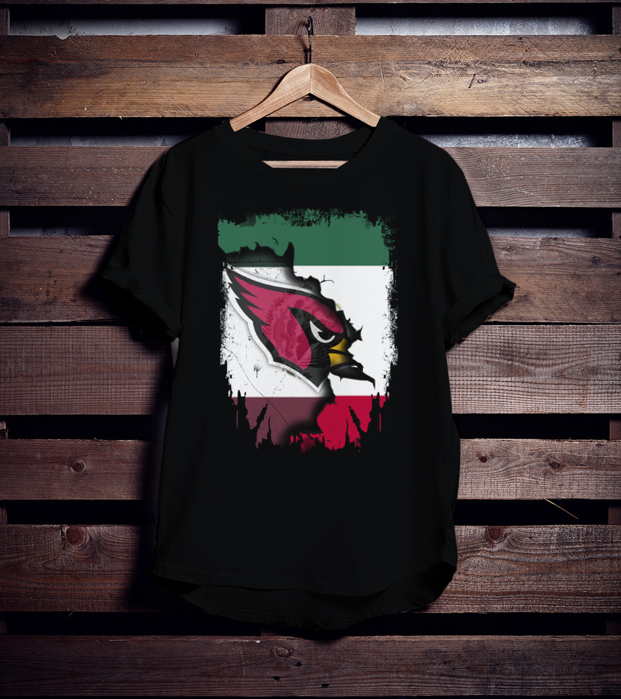 Mexico Flag With Cardinals Bird T-Shirt