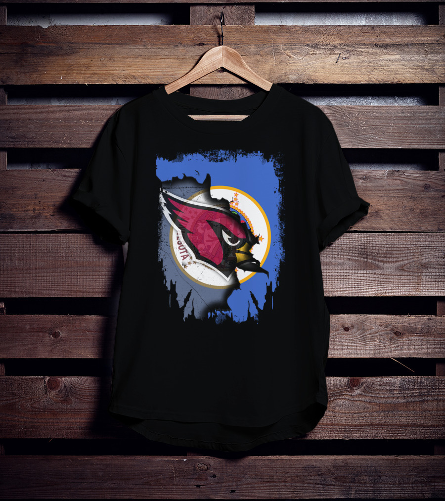 Together Minnesota State Emblem With Cardinals Logo Collaboration T-Shirt