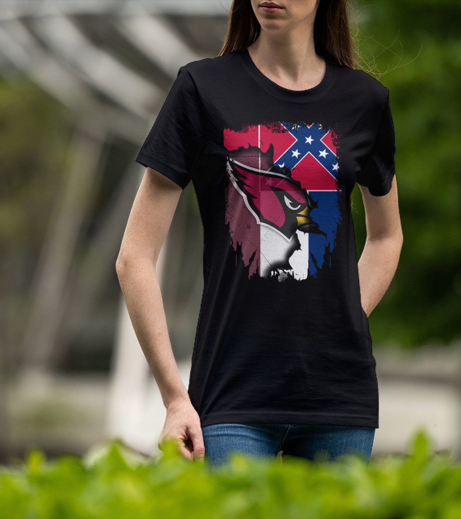 Together Mississippi Cardinal Emblem And Flag T-Shirt