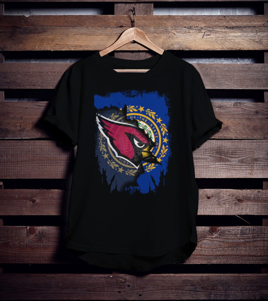 New Hampshire State Seal With Cardinals Logo Together T-Shirt