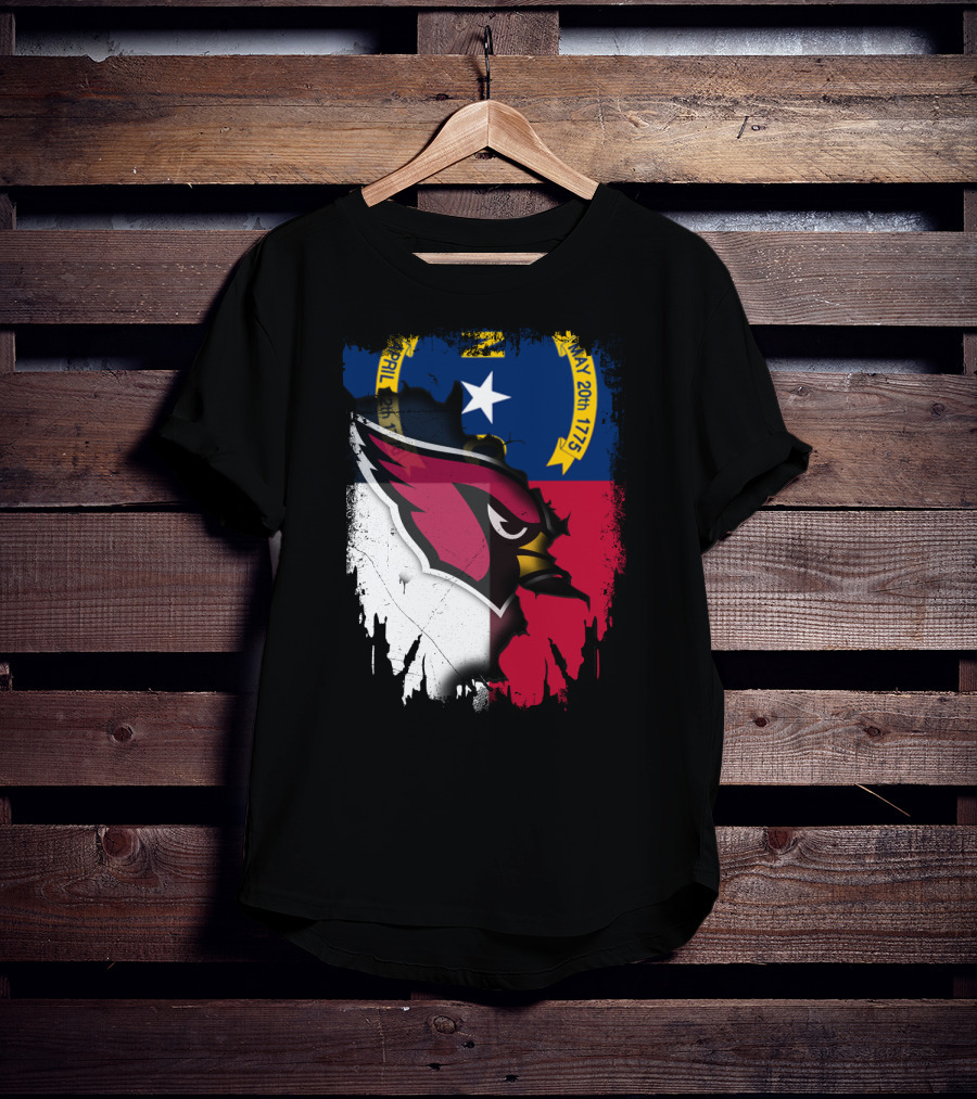 Together North Carolina Cardinal Logo In State Flag Colors T-Shirt