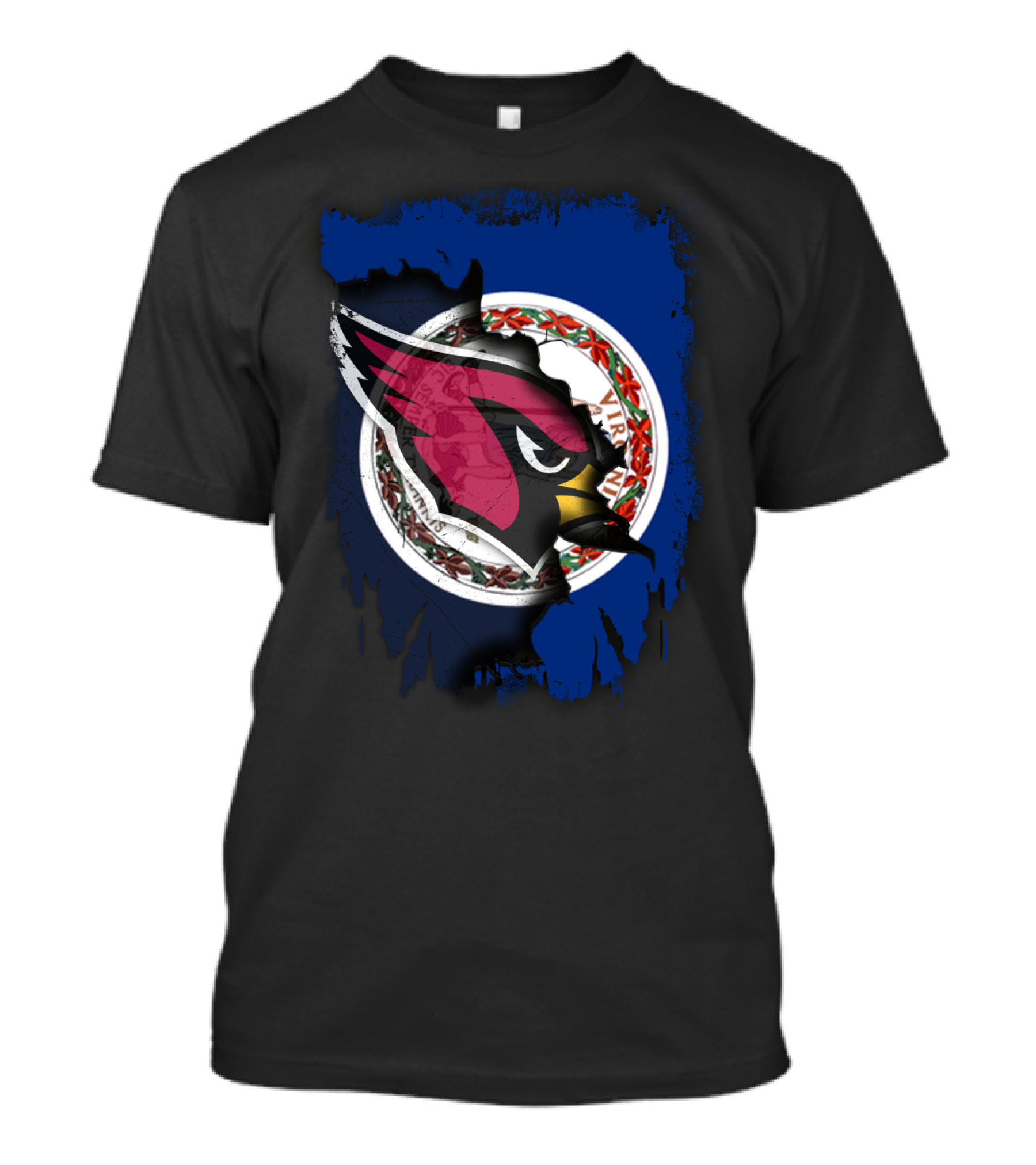 Virginia State Flag With Cardinals T-Shirt